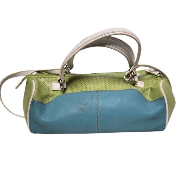 VINTAGE Y2K two tone retro barrel crossbody shoulder east west bag purse - Picture 3 of 11